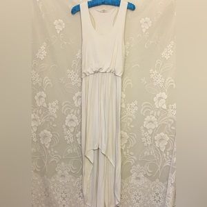 Derek Heart Simple White Preppy High Low Dress